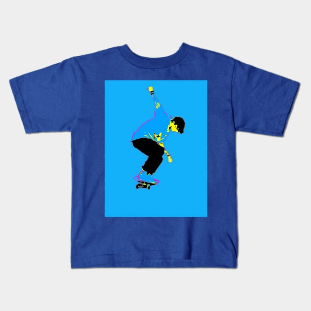 Ready to Jump - Skateboarder Kids T-Shirt by Highseller